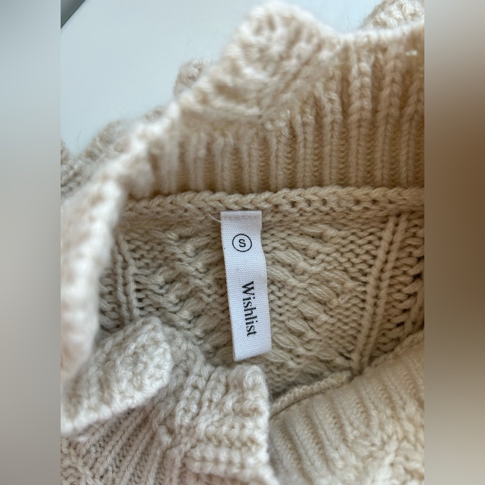 Wishlist Cream Cable Knit Peplum Sweater - Picture 9 of 10